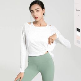 Active Shirts Long Sleeve Loose Large Size Women Yoga Shirt Quick Dry Running Fitness Gym Sportswear Clothing For