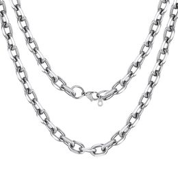 Chains Gift Men Stainless Steel Rolo Chain Cable Link Necklace 3/5/7/9/12MM Width 18-30" (Send Box) CP467