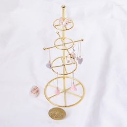 Jewellery Pouches Stand Up Fashion Metal Gold Plated Earrings Pendant Ring Display Holder Rack Jewellery