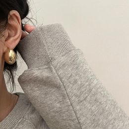 Stud Earrings France Vintage Simple Elegant Big Metal C-shape For Women Sweet Charms Gold Silver Color Ear Jewelry Gift