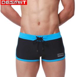 Men's Swimwear Sexy Swimming Trunks For Men Swim Shorts Desmiit Swimwear Gay Boxer Briefs Beach Swimsuit Bathing Suit Man Zwembroek Slip Sunga W0306