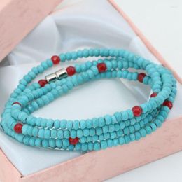 Strand 12 Style Multilayer Bracelets 2 4mm Natural Stone Jades Chalcedony Faceted Abacus Beads Long Magnetic Clasps Jewelry B2765