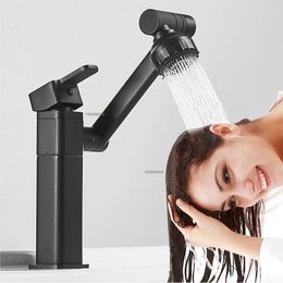 Bathroom Sink Faucets Black Basin Faucet Accessories 360 Degree Swivel Water Tap Shower Head Mixer Kitchen Vanity
