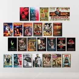 Classic Movie art painting Fiction Metal Poster Old Film Series Tin Sign Vintage Plaques Home Room Bar Cafe Cinema Decor Wall Aesthetic Man Cave Decor SIZE 30X20CM w01