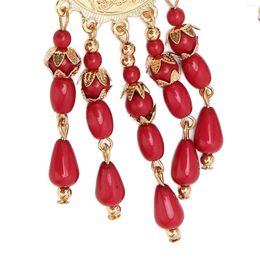 Hoop Earrings Tassel Vintage Light Weight Red Drop Dangle With Storage Box For Holiday Gifts R