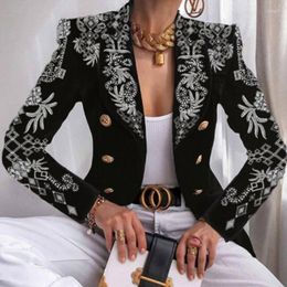 Women's Suits Plus Size Autumn Lady Elegant Butterfly Print Coats Women's Blazer Long Sleeve Jackets Fashion Turn-Down Collar Femme