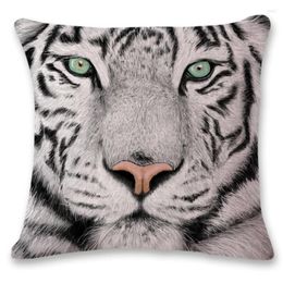 Travesseiro de linho travesseiro 45x45 3d Animal Princied Lobo Capa Carro Decorativo para o sofá Casa da casa