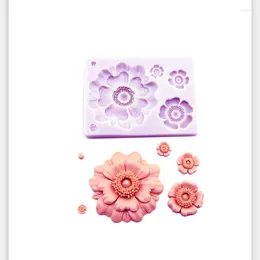 Baking Moulds Flower Silicone Mould Kitchen Resin Tool DIY Cake Pastry Fondant Lace Decoration Supplies Dh2811