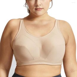 Yoga Outfit Women's Plus Size Coolmax Underwire Sports Bra High Impact Support Workout Bralette 36-46 C-E Cup