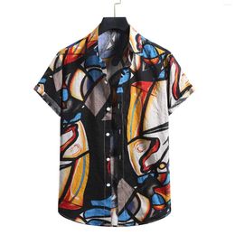 Men's T Shirts Men Shirt Cotton Short Sleeve Casual Stylish Top Pullovers Slim Fit 3D Print Camisa Oversized