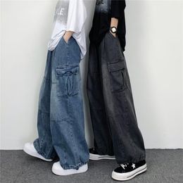 Men's Jeans MAN Hip Hop Wide Leg Cargo Pants High Street Loose Y2k Vintage Men CasualMen's