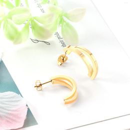 Hoop Earrings 2023 For Women Stainless Steel Irregular Geometric Drop Gold Fashion Jewellery Gifts