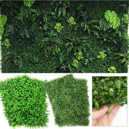 Decorative Flowers 40x60cm Artificial Plant Lawn Grass Home Garden Outdoor Interior Decoration Wall Backdrop Panels Topiary Hedge Green