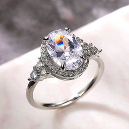 Band Rings Opals Big Zircon Rings for Women Jewellery Finger Wedding Ring Ladies Engagement Ring Female Vintage Silver Rings Femme Gifts AA230306