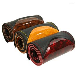 Steering Wheel Covers Leather Car Cover Braid Soft Texture With Needles Thread Styling