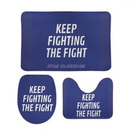 Bath Mats Keep Fighting The Fight Justice 3pcs Bathroom Set Printing Coral Velvet Non-slip Toilet Cover Mat Fig