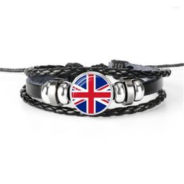 Charm Bracelets Turkish British Uruguay Yemen Zimbabwe Vanuatu Flag Bracelet Hand-woven Multilayer Leather Gifts