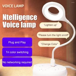 Table Lamps 1-20pcs USB Smart Night Light Lamp Voice Operated LED Bedside 360 Adjustable 90LM 3 Modes