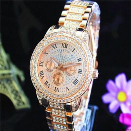 Roxxxx false 3 Augen Frauen Damen Designer Quarz Uhren 3 Farben Ganze Luxusquarz Uhren Damen Diamanten Wa313p