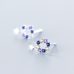 Stud Earrings MloveAcc Authentic 925 Sterling Silver Flower Star For Women Fashion CZ Jewelry