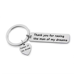 Keychains Pendant Keychain Key Ring Titanium Steel Wedding Thank You For Raising The Man Of My Dreams Mother Gift In Law Bride