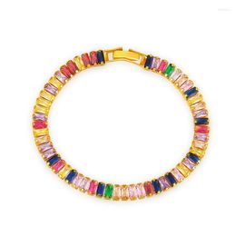 Charm Bracelets ZSLBS Fashion Colourful Crystal For Women Cubic Zirconia Tennis Bracelet Bangle Jewellery Gift Pulseras Mujer Femme