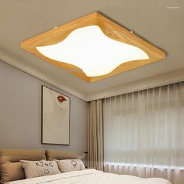 Ceiling Lights Modern LED Light Wood Living Room Loft Decor Lamp Nordic Bedroom Study Dining Home Art Cafe