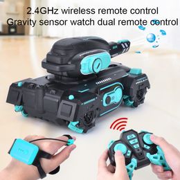 RC Robot 2 4G Tank Children Toys for Boys Remote Control Car Gesture Controlled Water Bomb Electric Armoured Kid Toy Gift 230303