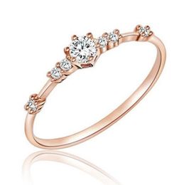 Wedding Rings Fashion 5/6/7/8/9/10/11 Size Rose Gold /Sliver /Gold Colour Rhinestone Crystal Women Ring Finger JewelryWedding