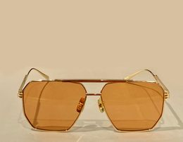 Gold Metal Orange Square Sunglasses for Men Fashion Sun Glasses Designers Sunglasses occhiali da sole Sunnies UV400 Eyewear with Box