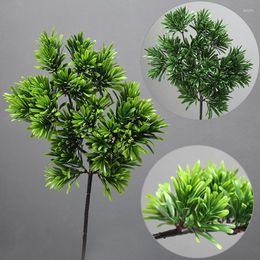 Decorative Flowers Artificial Simulation Podocarpus Pine Direct Supply Branches And Leaves Plastic Bonsai Flower Materials