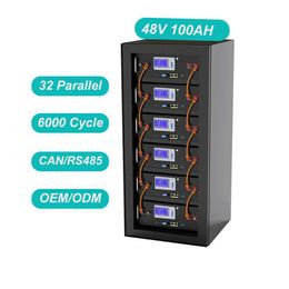 PC Monitor 32 Parallel 6000 Cycle AKKU Home Solar Lifepo4 Battery 5kw 10kw 48V 100ah 200ah Energy Storage Battery With CAN/RS485