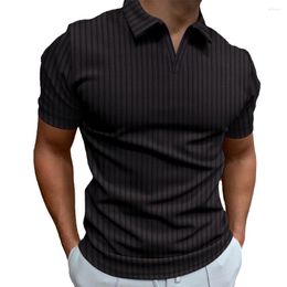 Men's T Shirts For Men Summer S-2XL Casual Lapel T-shirt Neck Polyester V Quality Regular 2023 Fashion