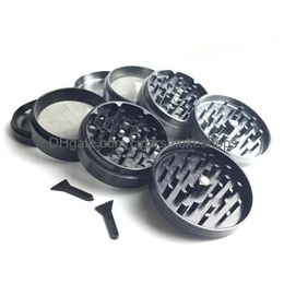 Smoking Pipes 6M Grinder 4 Layer Aluminum Alloy Cnc Teeth Tobacco Dry Herb Grinders For Space Case Tool Clear Without Words Drop Del Dhm3B