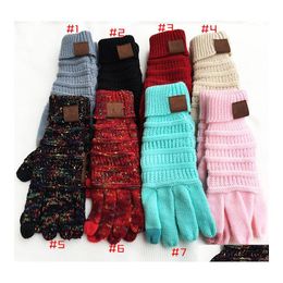 Other Festive Party Supplies Touch Sn Gloves 8 Colors Winter Knitted Fashion Stretch Woolen Knit Warm Fl Finger Mittens Drop Deliv Dhezk