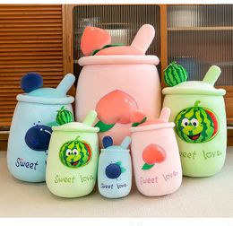 24CM Fruit Milk Tea Cup Pillow Plush Doll Toy Large Pearl Milk Tea Doll Cloth Stuffed Gift