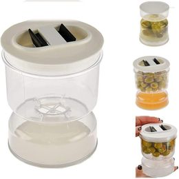 Storage Bottles Pickle And Olive Jar Wet Dry Separation With Strainer Flip Container Multipurpose Food Saver Box