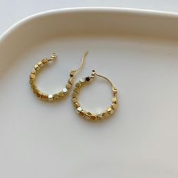Hoop Earrings Korean Gold Beads Small For Women Girl Handmade Statement Circle Earring Simple Stylish Jewelry Wholesale