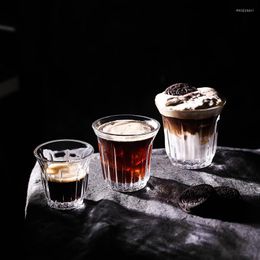 Wine Glasses 2Pcs Barista Latte Cups Coffee Or Tea Glass Mugs Flat White Espresso Cup Bring Elegance American Ice Dirty