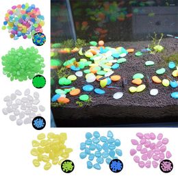 Garden Decorations 100pcs Solar Glow Rocks Outdoor Decor Luminous Cobblestones In The Dark Pebbles Powered Glowing Stones