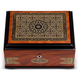 Cedar Wood Cigar Case W/ Humidifier Hygrometer Large Capacity Humidor Box Bronze Strips Cigar Case Smoking Accessories