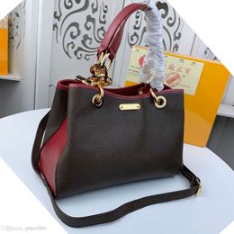 Fashion Women Shoulder Bags Genuine Leather Designer imitation luxury Brown flower Handbags lady Tote millionaire Handbag