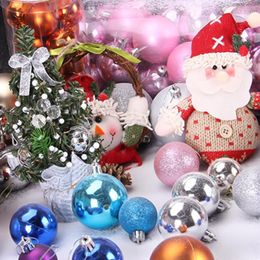 Party Decoration 24Pcs Christmas Ball Glitter Festive Plastic Eye-catching Attractive Hanging Exquisite Xmas Tree Pendant For Mall