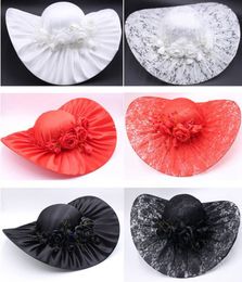 Stingy Brim Hats Red White wedding hat wedding hats for women elegant bride hat wedding accessories chapeau femme mariage bridal accessories 230306