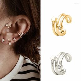 Backs Earrings CRMYA Woman Clip 2023 Trend Gold Silver Filled Star CZ Zircon Unusual Ear Cuffs For Women Jewelry Brincos Feminino