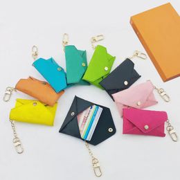 Delicate Protable Leather Bank Card Bag Keychains Money Pouch Purse Luxury Mini Wallet ID Card Driver Licence Holder for Men Women