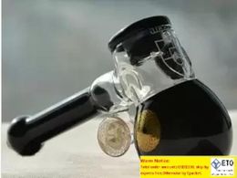 Oil Burner Pipe Water bong Bubbler Black Glass Hand Pipe Classic White Bubbler Thick Handle Glass Smoking Pipe