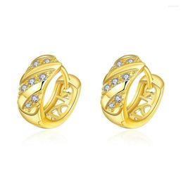 Hoop Earrings Thick Huggie Yellow Gold Filled Womens Est