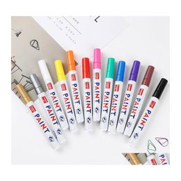 Markers Waterproof Marker Pen Tyre Tyre Tread Rubber Permanent Non Fading Paint White Colour Can Marks On Most Surfaces Dbc Drop Deli Dh1Yb