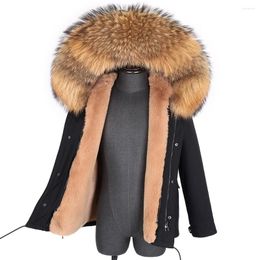 Men's Down Man Casual Real Fur Coat 2023 Winter JacketReal Raccoon Hooded Parka Faux Lining Warm Jackets Men Short